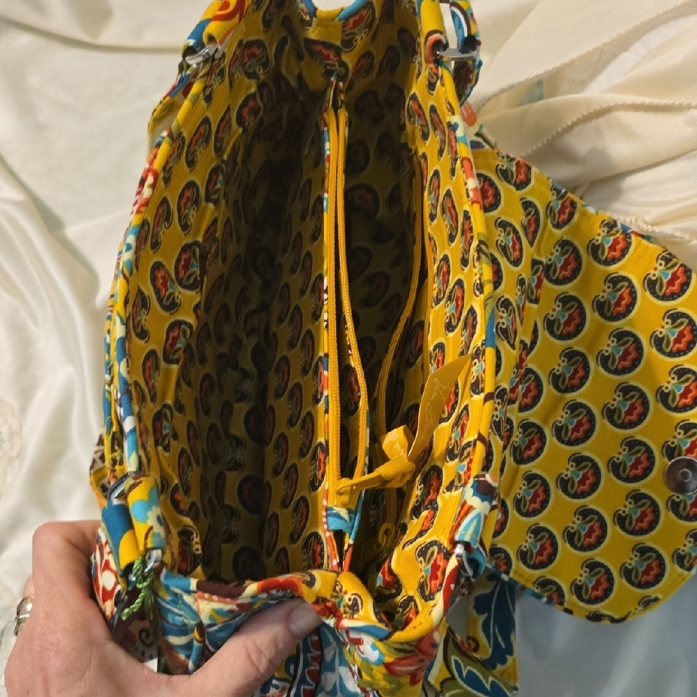 Vera Bradley Yellow Shoulder Bag Edie Satchel Provencal - Picture 5 of 5